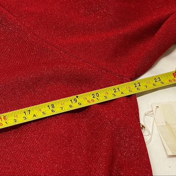 NWT Joseph A Red Knit Sequins Top Size 1X - Picture 5 of 13